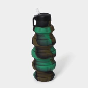 Бутылка для воды складная «Милитари», 500 мл, 721 см, цвет зелёный