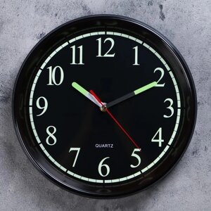 Часы настенные "Илони", d-30 см, плавный ход, флуоресцентные