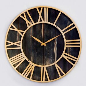 Часы настенные, серия: Лофт, "Кесвик", плавный ход, d-60 см