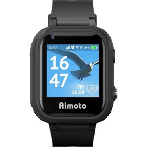 Детские смарт-часы Aimoto Pro 4G, 1.4", GPS, sim, камера, звонки, геозоны, IP67, SOS, черные