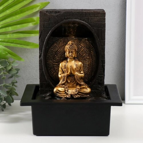 Фонтан настольный от сети, подсветка "Будда медитация в гроте" 21х17,5х26 см