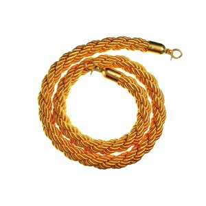 Канат плетеный оградительный 1.5м, золотой наконечник, желтый