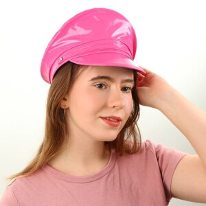 Карнавальная шляпа «Фуражка» розовая, с пайетками, р. 56–58