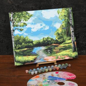 Картина по номерам на холсте с подрамником «Лесной ручей», 40 х 50 см