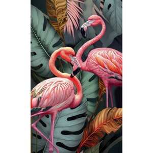 Картина по номерам панно «Фламинго в тропиках», 30 х 50 см
