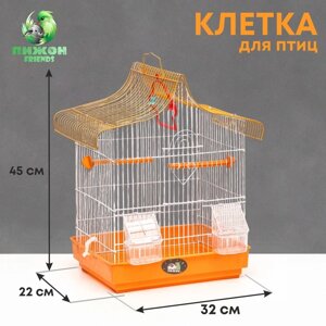 Клетка для птиц укомплектованная Bd-2/1d, 32 х 22 х 45 см, микс цветов