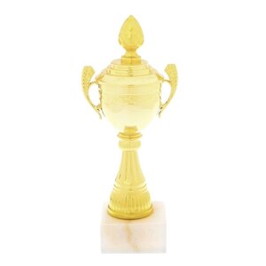 Кубок 124D, наградная фигура, золото, подставка камень, 22 9 6 см.