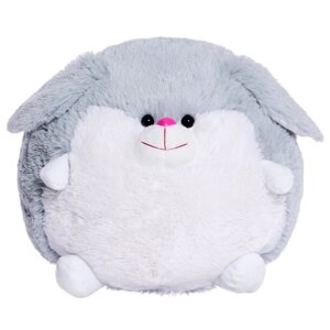 Мягкая игрушка «Заяц», круглый, цвет серый, 34 см
