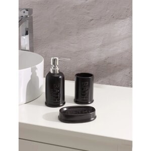 Набор аксессуаров для ванной комнаты SAVANNA «Бэкки», 3 предмета (мыльница, дозатор для мыла 400 мл, стакан), цвет