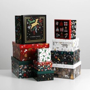 Набор подарочных коробок 10 в 1 «Новогодний», 10 10 6 ‒ 28 28 15 см