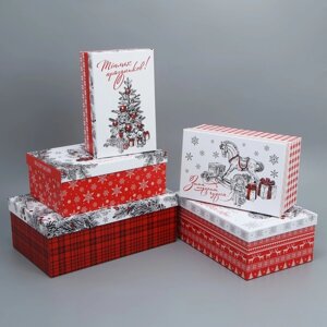 Набор подарочных коробок 5 в 1 «Уютного нового года», 22 х 14 х 8,5 ‒ 32.5 х 20 х 12.5 см
