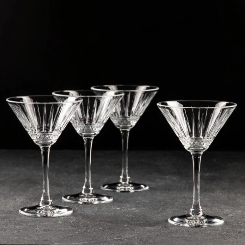 Набор стеклянных бокалов для мартини Elysia, 220 мл, 4 шт