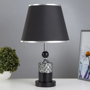 Настольная лампа с подсветкой "Жасмин" Е27 40Вт черно-хромовый 28х28х45,5 см