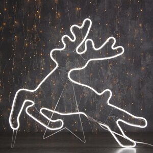 Неоновая фигура «Олень летящий», 70 70 см, 480 LED, 220 В, свечение белое