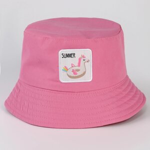Панама детская для девочки «Единорог», цвет розовый, р-р 54