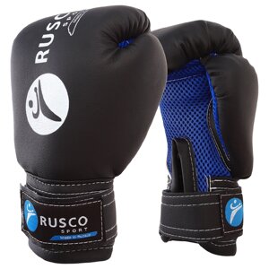 Перчатки боксёрские детские RuscoSport, чёрные, размер 4 oz