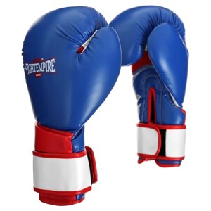 Перчатки боксёрские FIGHT EMPIRE, ELITE, синие, размер 12 oz