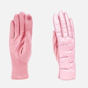 Перчатки женские, безразмерные, с утеплителем, цвет розовый