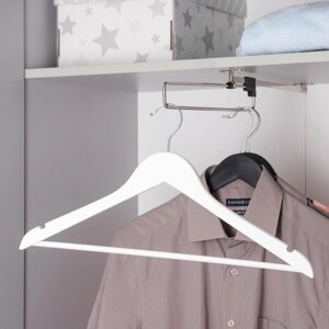 Плечики - вешалки для одежды деревянные с перекладиной LaDоm Soft-Touch, набор 3 шт, 44,51,223 см, цвет белый