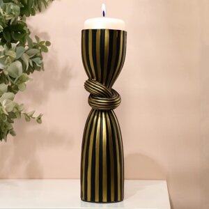 Подсвечник для одной свечи «Узел» цвет черно-золотой 39 х 10,5 х 10,5 см