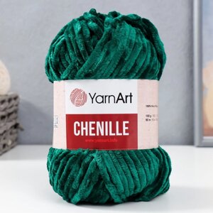 Пряжа "Chenille" 100% микрополиэстер 90м/100гр (574 т. зеленый)