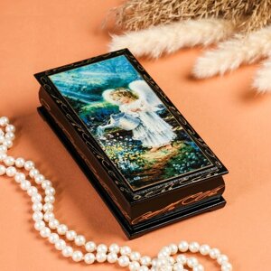 Шкатулка - купюрница «Ангел с лейкой», 8,517 см, лаковая миниатюра
