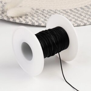 Шнур для плетения, из натуральной кожи, d = 1 мм, 10 0,5 м, цвет чёрный