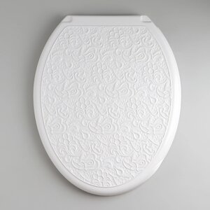 Сиденье для унитаза с крышкой Росспласт «Декор», 44,537 см, цвет белый