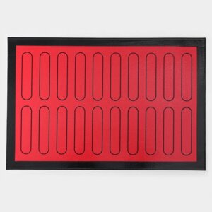 Силиконовый коврик армированный «Эклер», 6040 см, цвет красный