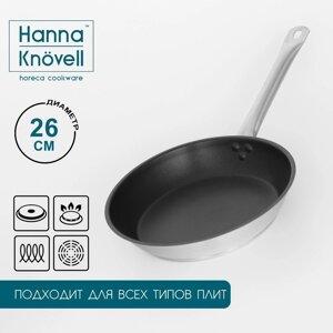 Сковорода из нержавеющей стали Hanna Knövell, d=26 см, h=5 см, толщина стенки 0,6 мм, длина ручки 25 см, антипригарное