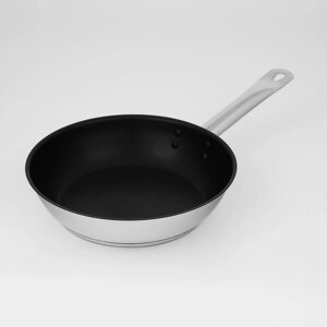 Сковорода «Общепит», d=24 см, толщина корпуса 0,6 мм, дно 3,5 мм, с теплораспределительным слоем, антипригарное
