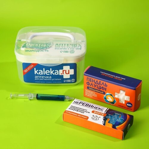 Сладкая аптечка Kaleka. ru: драже с витамином C, пупырка антистресс, ручка-шприц