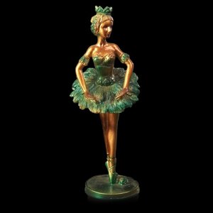 Сувенир полистоун "Балерина в зелёной пачке" 17х6,8х5,5 см