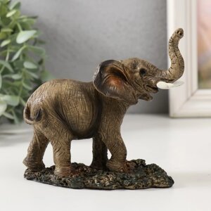 Сувенир полистоун "Слон на прогулке" 12,5х6,2х11 см (комплект из 2 шт.)