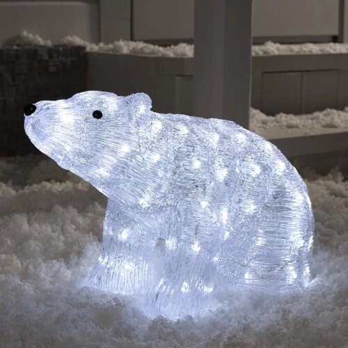 Светодиодная фигура «Медведь» 53 30 18 см, акрил, 30 LED, 24 В, свечение белое