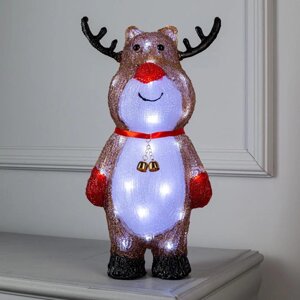 Светодиодная фигура «Сказочный олень» 16 40 12 см, акрил, 40 LED, 220 В, свечение белое