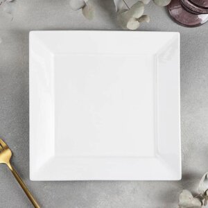 Тарелка фарфоровая квадратная Wilmax Stella, 2525 см, цвет белый