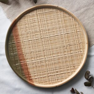 Тарелка керамическая «Самоцвет», 21.2 см, цвет бежевый