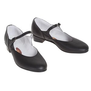 Туфли народные женские, длина по стельке 24 см, цвет чёрный