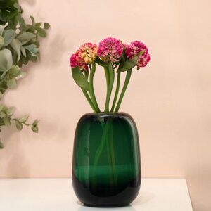 Ваза для цветов «Джозефина» из прозрачного зеленого стекла 17 х 13 х 13 см