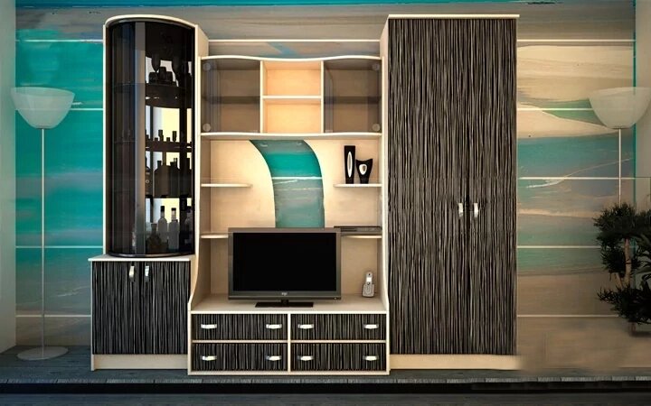 Гостиная 56 от компании ExpertMK - производство корпусной мебели - фото 1