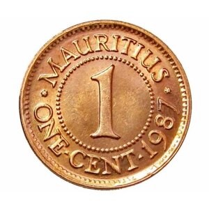 1 цент 1987 Маврикий, UNC