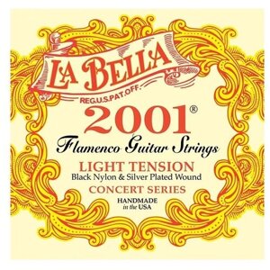 2001FL 2001 Flamenco Light Комплект струн для фламенко гитары, слабое нат, посеребр, La Bella