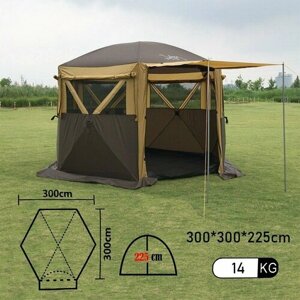 Автоматический туристический шатер 2905-S 300x300x225 см / Шестиугольный туристический шатер для отдыха