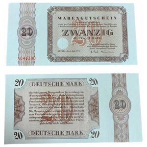 Банкнота 20 марок 1973 год Германия ФРГ (Брефель)