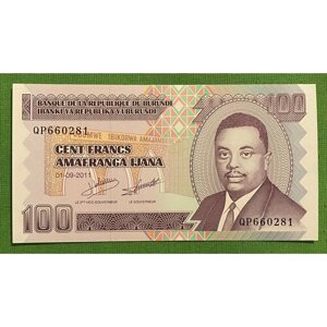 Банкнота Бурунди 100 франков 2011 год UNC