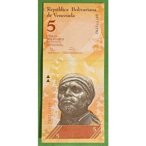 Банкнота Венесуэла 5 Боливаров 2014 года UNC