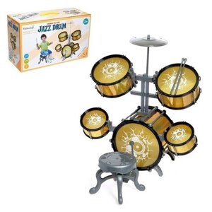 Барабанная установка «Голд», 5 барабанов, тарелка, палочки, стульчик, педаль