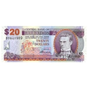 Барбадос 20 долларов 2007 г. Самуил Джекман Прескотт» UNC