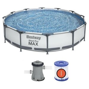 Бассейн каркасный Bestway Steel Pro MAX 56416, 366х76 см + картриджный фильтр-насос